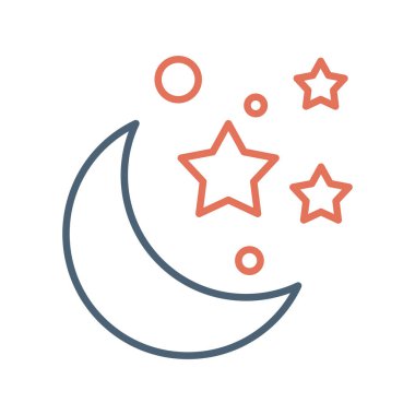 art illustration of Moon And Stars, Night time