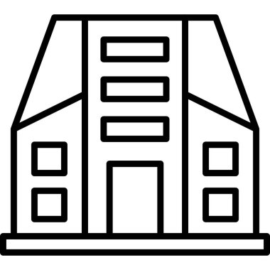 Bina. Web simgesi basit illüstrasyon