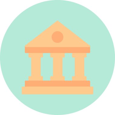 Müze. Web simgesi vektör illüstrasyonu 