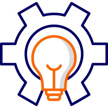 Ampul ışığı dişlinin içinde. Simge illüstrasyonu ayarlanıyor