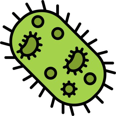 Mikroorganizma vektörü basit illüstrasyon