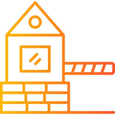 Askeri Bariyer Ağ simgesi basit illüstrasyon