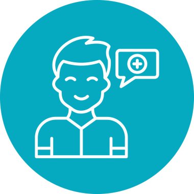 Olumlu düşünme modern simgesi, vektör illüstrasyonu 