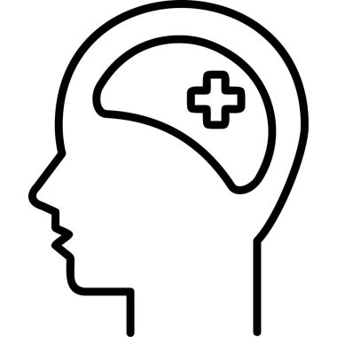 Klinik psikoloji modern simge, vektör illüstrasyonu