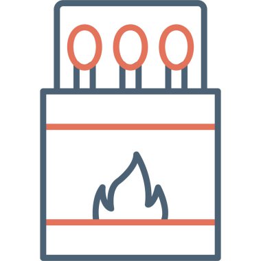 Kibrit. Web simgesi basit illüstrasyon