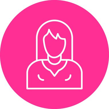 Dişi avatar. Web simgesi basit illüstrasyon