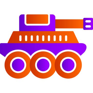 Beyaz arka planda izole edilmiş mor ve pembe oyuncak araba ikonu. vektör illüstrasyonu