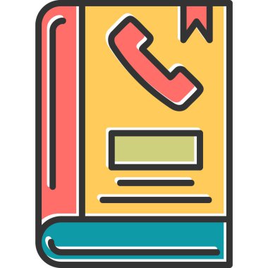 Telefon rehberi simgesi, modern tasarım illüstrasyonu