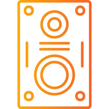 Müziği. Web simgesi basit bir illüstrasyon. Konuşmacı 