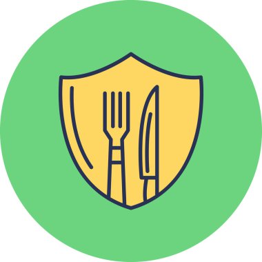 Çatal bıçak kalkanı vektör resim tasarımı