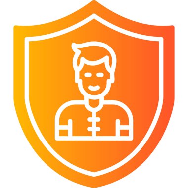 Koruma çizgisi simgesi, vektör illüstrasyonu