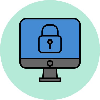 Asma kilit simgesinin vektör illüstrasyonu