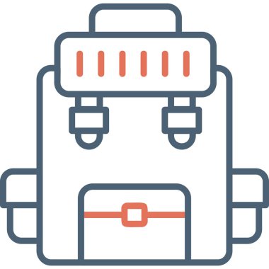 Sırt çantası. Web simgesi vektör illüstrasyonu