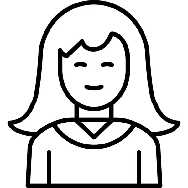 Une Femme Icône Web Illustration Simple — Image vectorielle