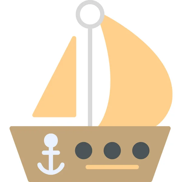 Segelboot Web Icon Vektor Illustration — Stockvektor