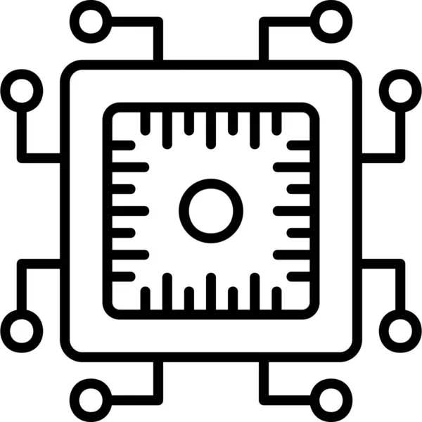 Processador Chip Ilustração Simples — Vetor de Stock