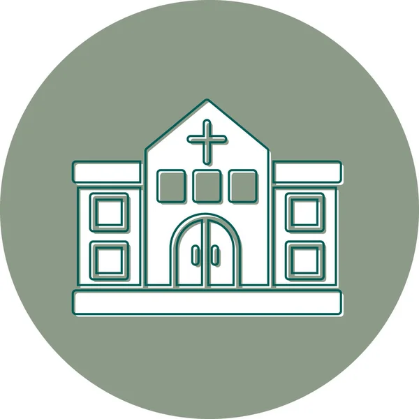 Bâtiment Église Avec Croix Illustration Graphique — Image vectorielle