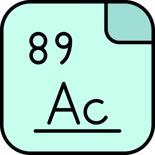 Actínio Elemento Químico Com Símbolo Número Atômico Ícone Vetorial — Vetor de Stock