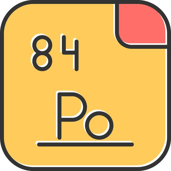 ポロニウムはポーと原子番号84の化学元素である ポロニウムはカルコゲンである 安定同位体のない希少かつ高放射性金属 ベクトルアイコン — ストックベクタ