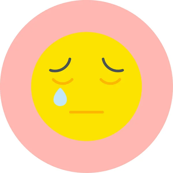 Crying Face Emoticon Icon Vector Illustration — Stock Vector