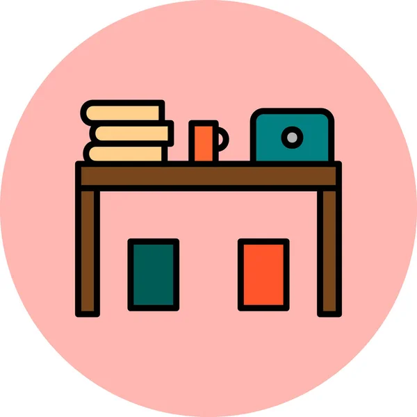 Desk Web Icon Simple Illustration — 스톡 벡터