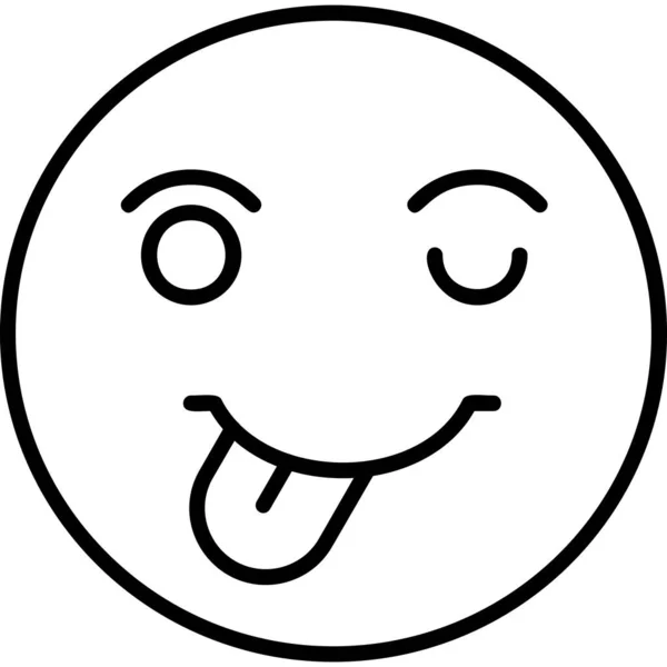 Emoji Med Tungslickande Mun — Stock vektor