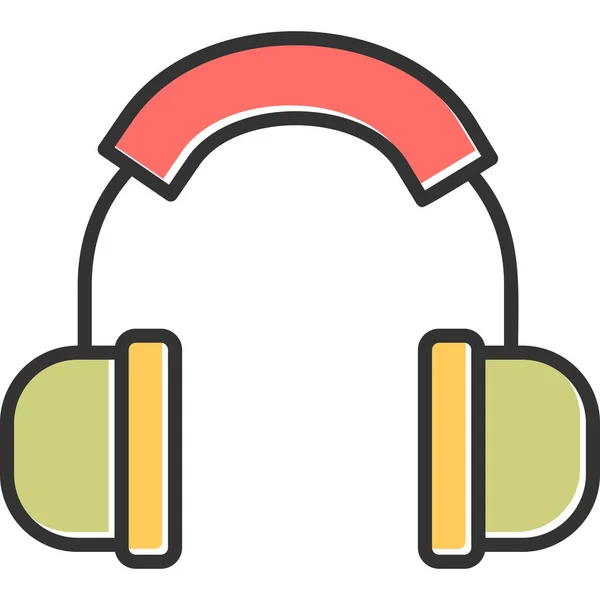 Auriculares Icono Web Ilustración Simple — Archivo Imágenes Vectoriales