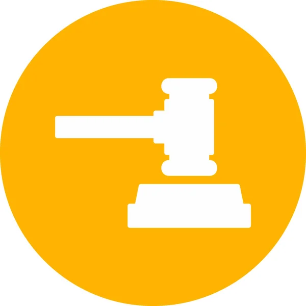 Martelletto Legge Giustizia Web Illustrazione Elemento Icona — Vettoriale Stock