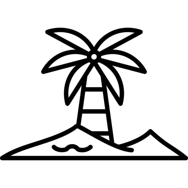 Icono Playa Tropical Icono Web Diseño Simple Oasis — Archivo Imágenes Vectoriales