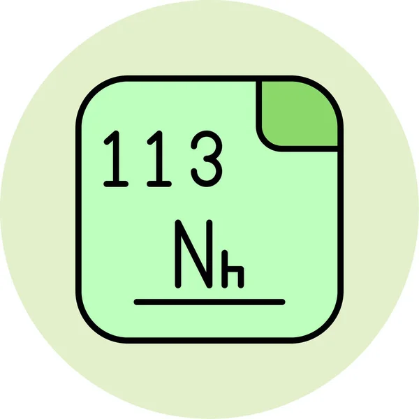 Nihonium Elemento Químico Sintético Com Símbolo Número Atômico 113 Extremamente —  Vetores de Stock