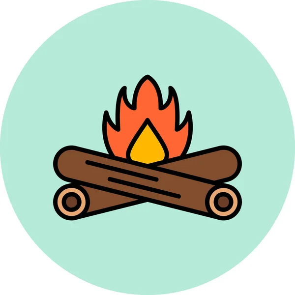 Vektorová Ilustrace Ikony Campfire — Stockový vektor