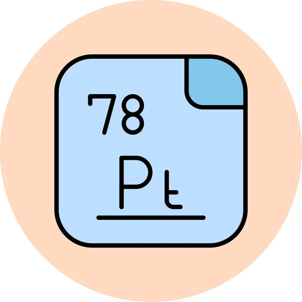 Platinum Mendeleev Periodic Table Icon — Stock Vector