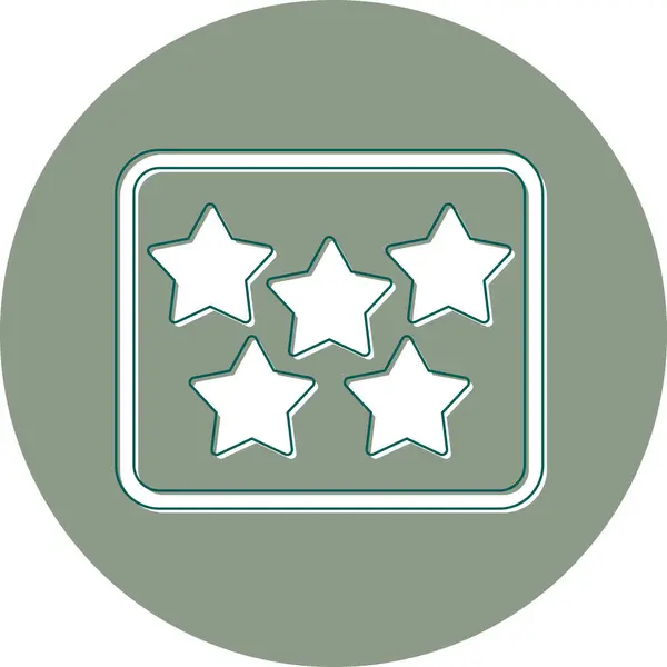 Cinq Étoiles Illustration Vectorielle Panneau Plat Rempli Design Solide — Image vectorielle