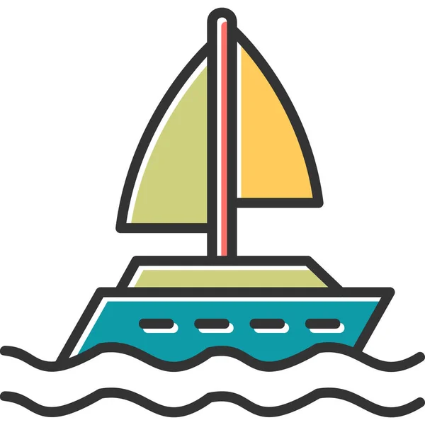 Yacht Web Icon Vector Illustration — Stock Vector