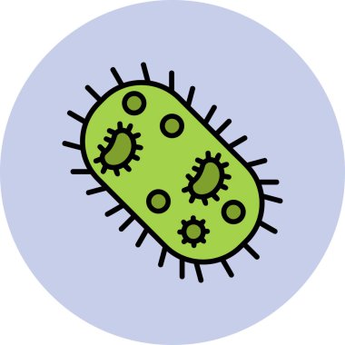 Mikroorganizma vektörü basit illüstrasyon