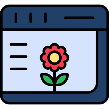 Web Tarayıcı. ekranda çiçek illüstrasyonu 