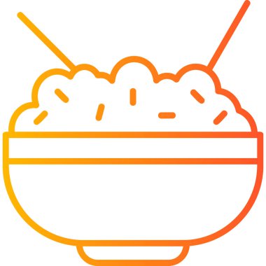 Pirinç kasesi. Web simgesi vektör illüstrasyonu