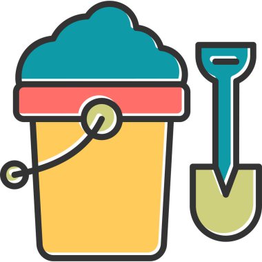 Kum kovası ikonu vektör çizimi