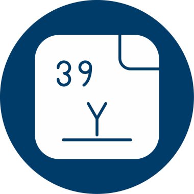 Yttrium simgesi vektör illüstrasyonu