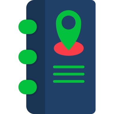 Address Book with Location pin. web icon simple illustration