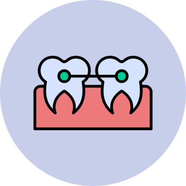 Diş simgesinin vektör illüstrasyonu