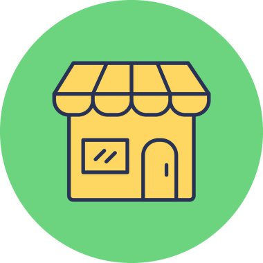 dükkan simgesi vektör illüstrasyonu