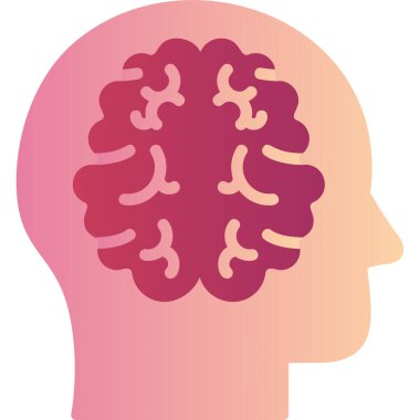  Beyin ikonu. Basit resimleme