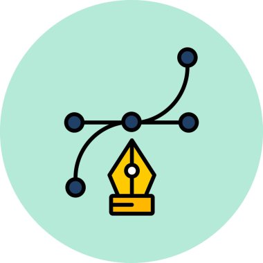 Kalem Aracı Web simgesi vektör illüstrasyonu