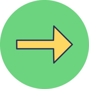 Sağ Ok simgesi, vektör illüstrasyonu