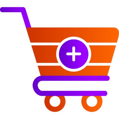 Alışveriş arabası. Basit resimleme