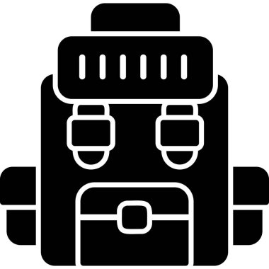 Sırt çantası. Web simgesi vektör illüstrasyonu