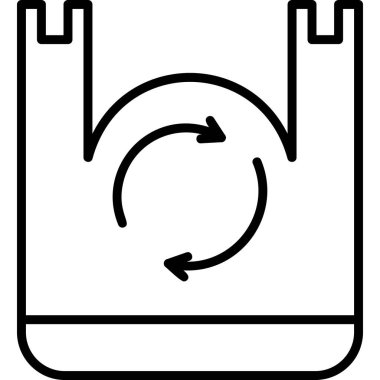 Geri dönüştürülmüş plastik torba modern simge, vektör illüstrasyonu