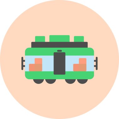 Bir tren simgesinin vektör illüstrasyonu