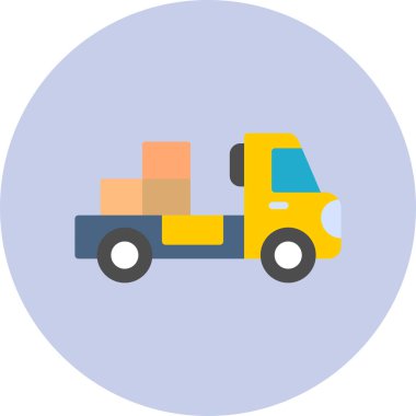 delivery truck icon vector. thin line sign